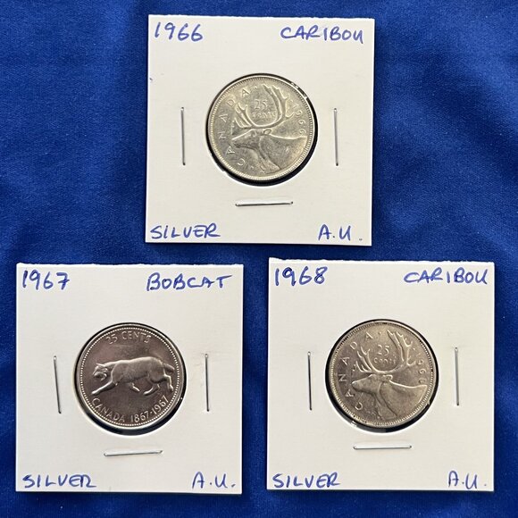Almost Uncirculated Mint Set of 9 Silver 1960 to 1968 25¢ Canada Quarters! - Picture 7 of 16